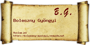 Boleszny Gyöngyi névjegykártya