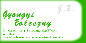 gyongyi boleszny business card